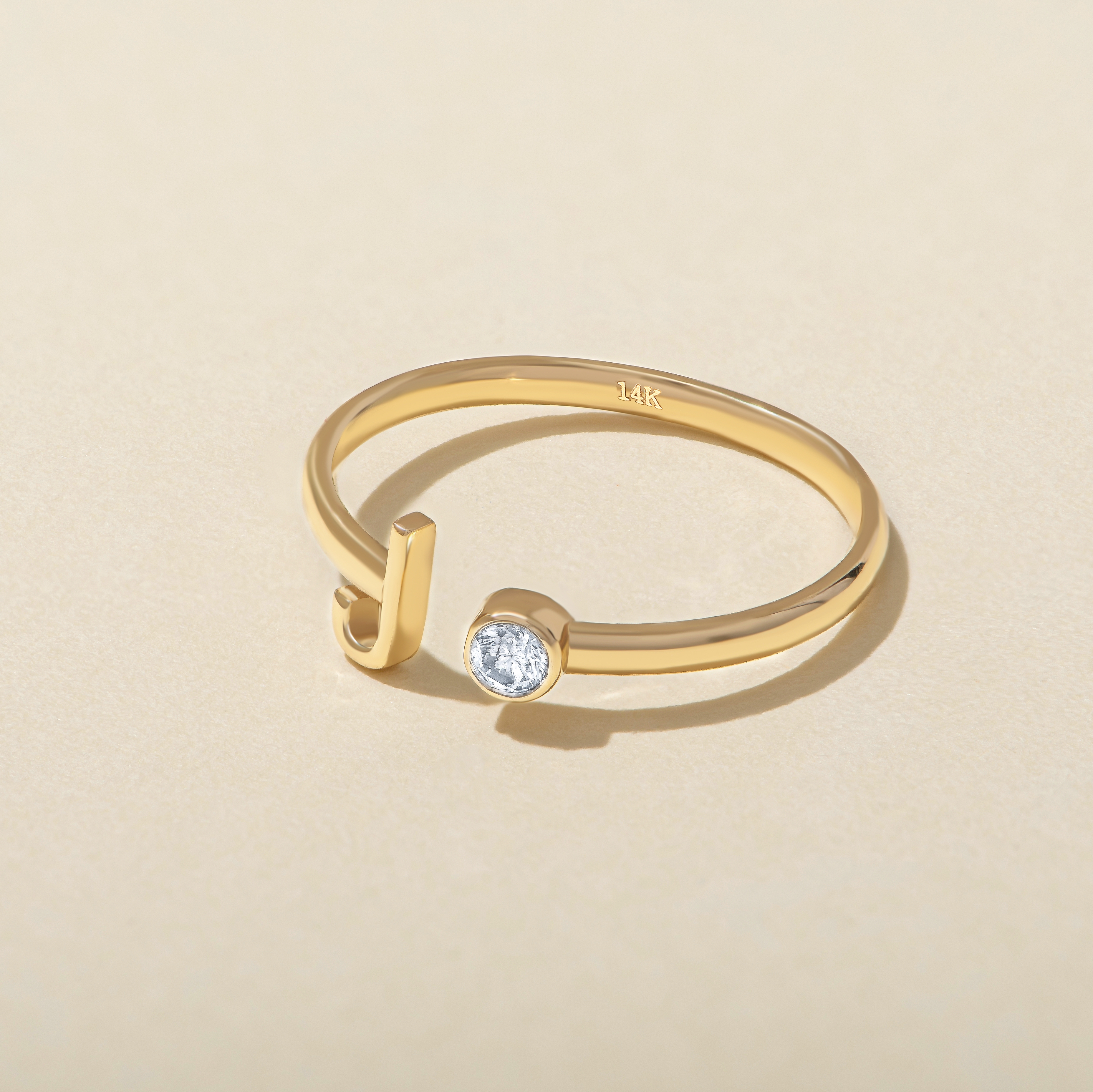 Initial Diamond Letter Ring